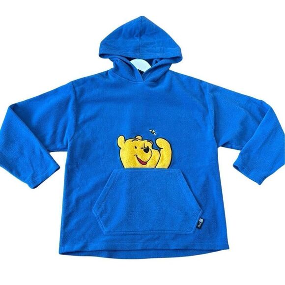 Disney Sweaters - Winnie The Pooh Disney Y2K vintage fleece hooded sweater small